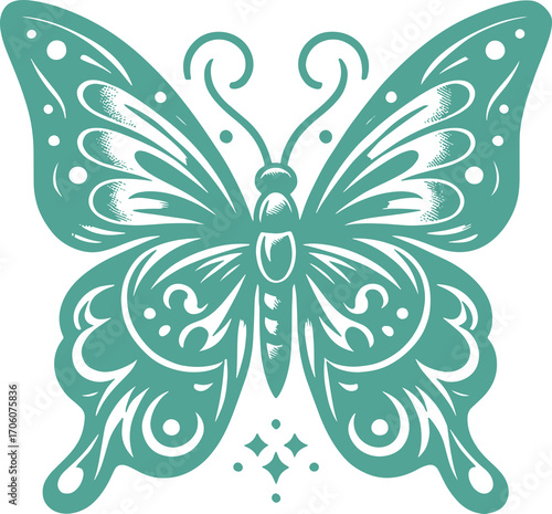 Minty green butterfly 