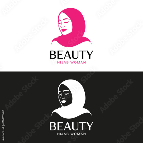 Elegant Vector Logo Design for Muslimah Hijab Template