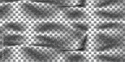 Grunge halftone gradient background. Faded grit noise texture. White and black sand wallpaper. Retro pixelated backdrop ilustrasion vector