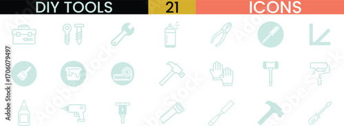 Collection of do it yourself tools icons for home improvement and diy projects vector