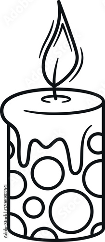 Candle with bubbles doodle design