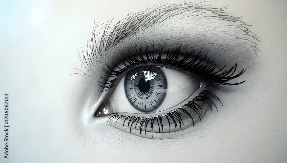 Fototapeta premium A close up of a drawing of a human eye.