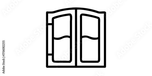 Dutch door split panel outline icon
