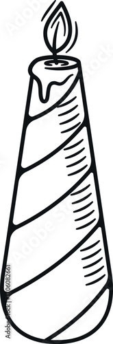 Candle with striped doodle design