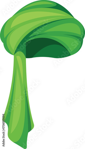 Green oriental turban vector illustration