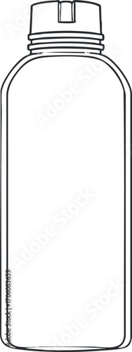 Outline drawing of a simple plastic bottle suitable for various liquid products.