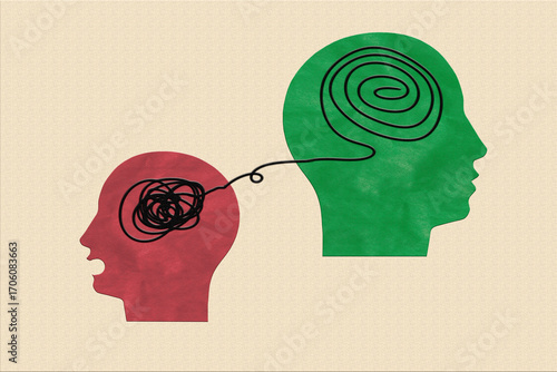 Vászonkép Metaphor bipolar disorder mind mental