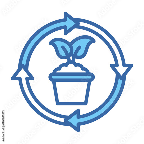 Sustainable Agriculture Blue Vector Icon