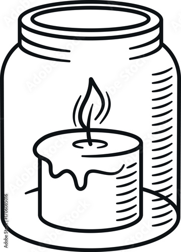 Scented candle in glass bottle