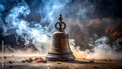 Wallpaper Mural Mystical Bell Enveloped in Smoke Torontodigital.ca