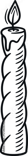 Melting candle burning doodle element