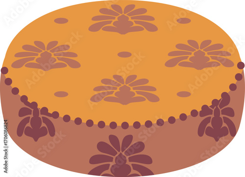 Round oriental pillow design vector illustration