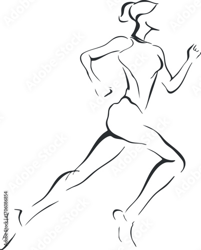 A dynamic silhouette of a runner in motion showcasing fitness and athleticism.