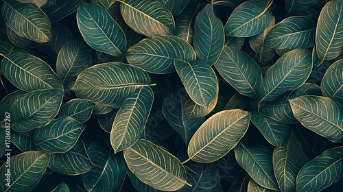 Wallpaper Mural Vibrant Green Foliage Closeup with Textured Leaves in Natural Light and Detailed Vein-generative ai Torontodigital.ca