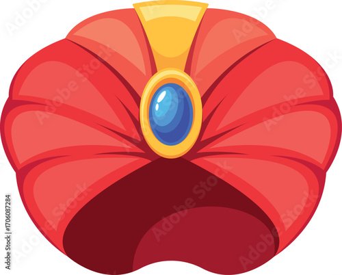 Eastern turban with gem vector illustration