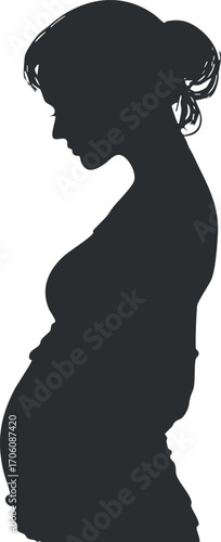 A stylish silhouette of a pregnant woman showcasing the beauty of motherhood and expecting life.