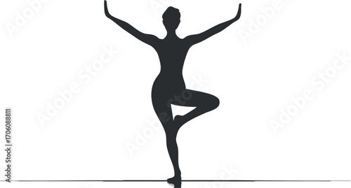 A graceful silhouette of a dancer striking a dynamic pose with elegance and balance.