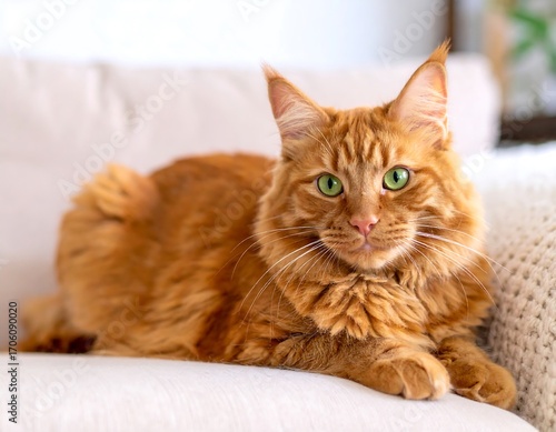 Wallpaper Mural Ginger cat relaxing on a couch Torontodigital.ca