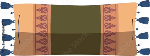 Eastern pillow with tassels vector illustration