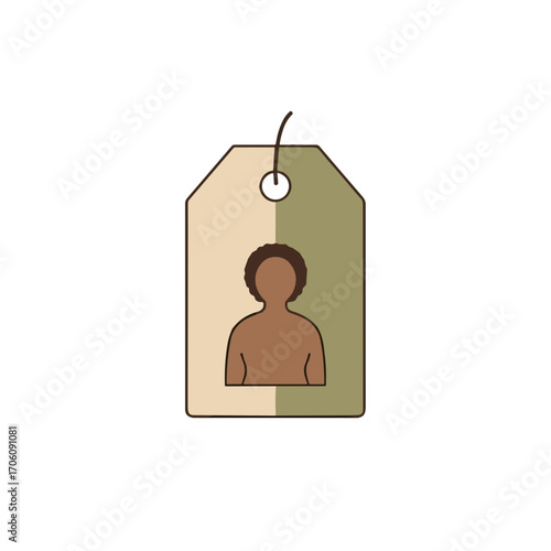 Icon for body-positive fashion search apps, inclusive design, earthy colors, self-acceptance concept, copy space