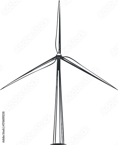 Illustration of a wind turbine representing renewable energy and sustainable power generation.
