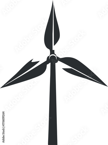 A minimalist illustration of a wind turbine representing renewable energy and sustainable technology.