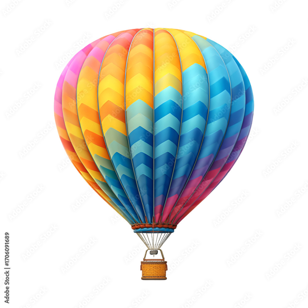 Fototapeta premium Colorful Hot Air Balloon Chevron Pattern Adventure Flight,