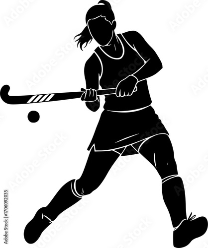 Female field hockey silhouette, Field hockey silhouettes, Woman player silhouettes, Field hockey svg, Field hockey clipart, Girl hockey player silhouette set