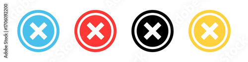 check mark icon button set. check box icon with right and wrong buttons and yes or no checkmark icons in green tick box and red cross. vector illustration	
