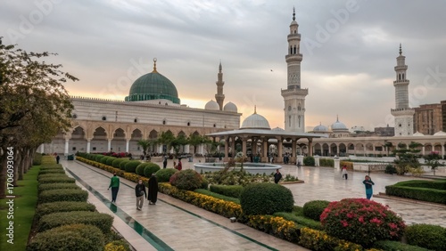 The Prophet's Mosque in Madinah – Al-Masjid an-Nabawi with Green Dome