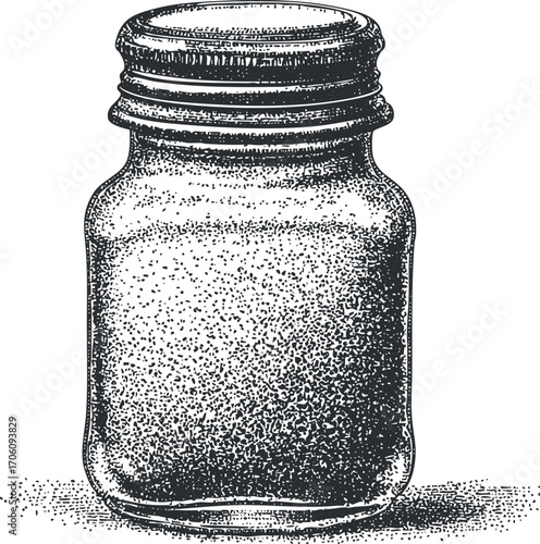A vintage glass jar illustration featuring a classic design, perfect for kitchen storage.