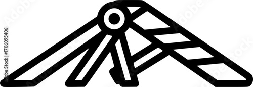 Pet car ramp outline icon vector
