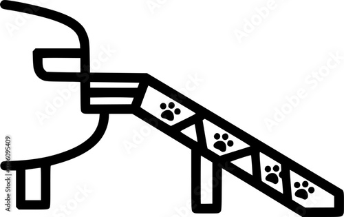 Pet car ramp outline icon vector
