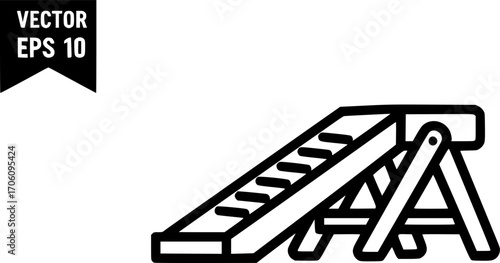 Pet car ramp outline icon vector
