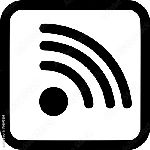 Podcast rss feed icon outline vector
