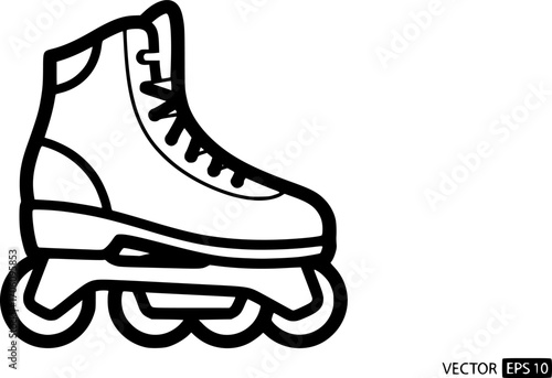 Clean vector roller skate with bold outline
