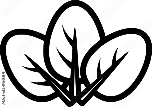 Minimalist spinach leaves icon

