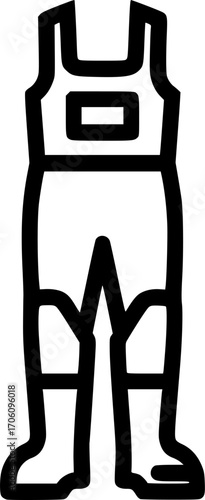 Minimalist waders outline icon in black and white
