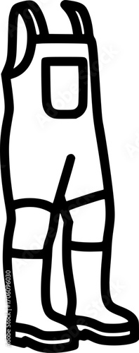 Minimalist waders outline icon in black and white
