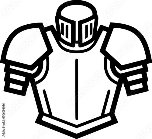 Minimalist suit of armor icon design
