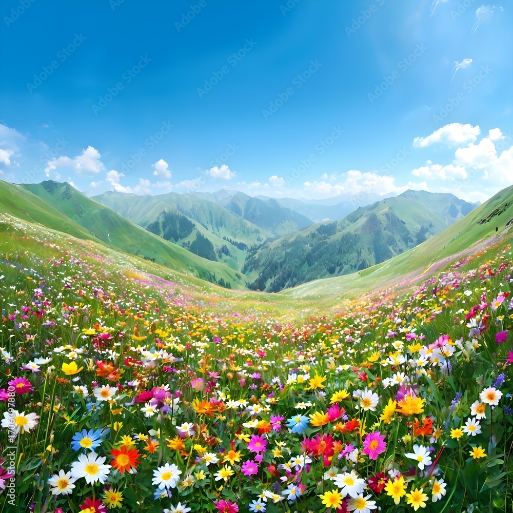 Fototapeta premium Mountain Meadow Background