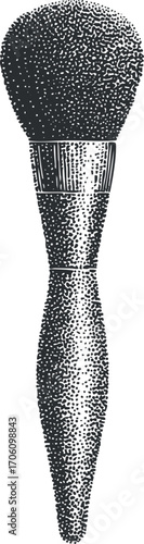 A detailed illustration of a makeup brush designed for applying cosmetics and enhancing beauty.