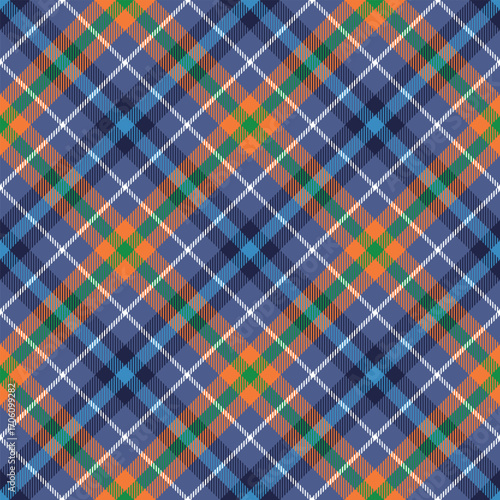 Seamless blue color check pattern. Repeating patern plaid. Checkered design for prints. Repeated tartan fabric. Vector scottish fabriс. Ekose texture. Madras flannel. Checker line. Stripe gingham

