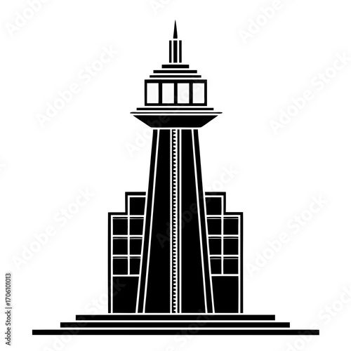 La nouvelle illustration vectorielle de la silhouette de gratte-ciel de la ville de Dubaï est un repère architectural urbain noir