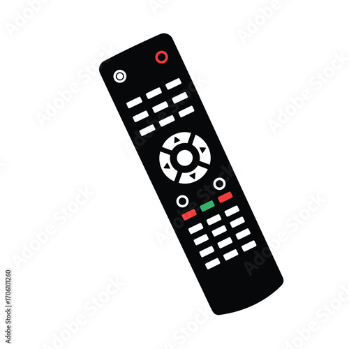 TV remote control silhouette illustration for electronics on a white background. EPS 10.