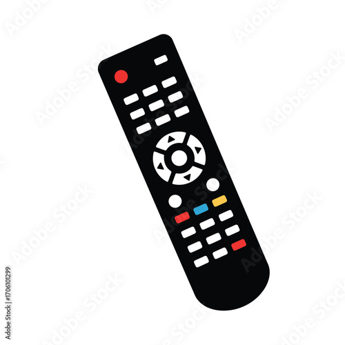 TV remote control silhouette illustration for electronics on a white background. EPS 10.