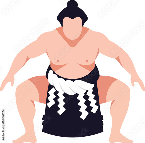sumo wrestler cartoon vector illustration