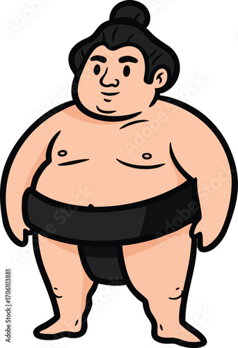 sumo wrestler cartoon vector illustration