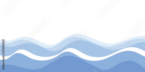 Smooth blue wave design with flowing ocean-like curves