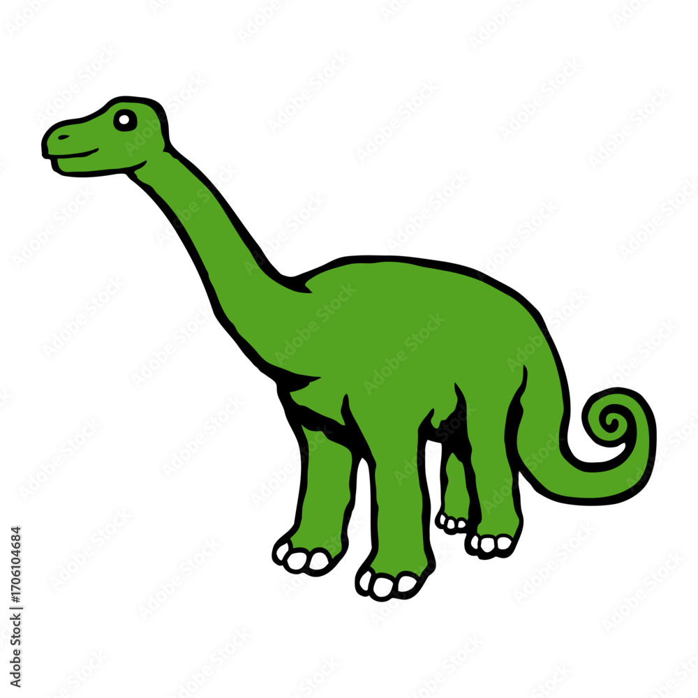 Fototapeta premium Brachiosaurus Dino Long Neck Dinosaur Cute Happy Smile